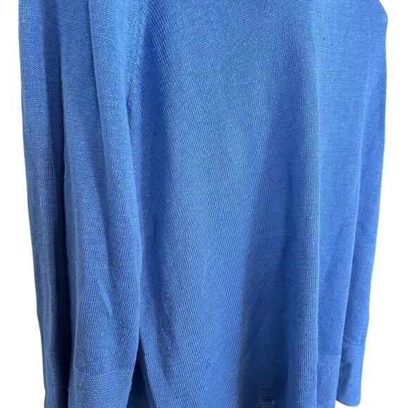 J Jill Petite Womens sz L Blue Linen Blend Pullover Lightweight Sweater sz PL - Picture 3 of 16